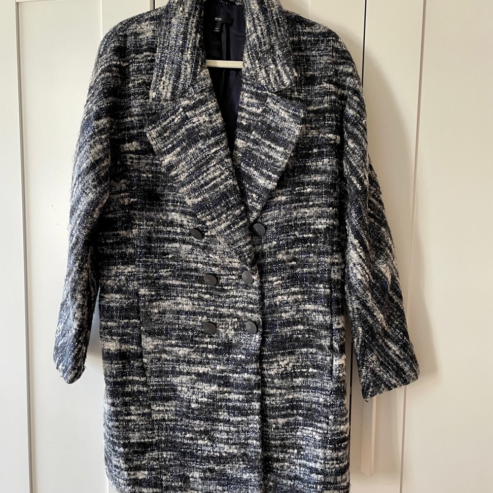 HUGO BOSS Bouclé Wool Blend Coat